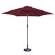Greenbay 2.5M Round Aluminium Garden Parasol Sun Shade Patio Outdoor Umbrella Canopy Crank Tilt Mechanism Wine + Parasol Base