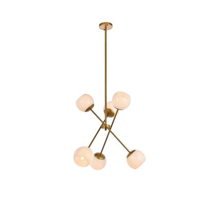 Axl 24 inch pendant in brass with white shade - El...