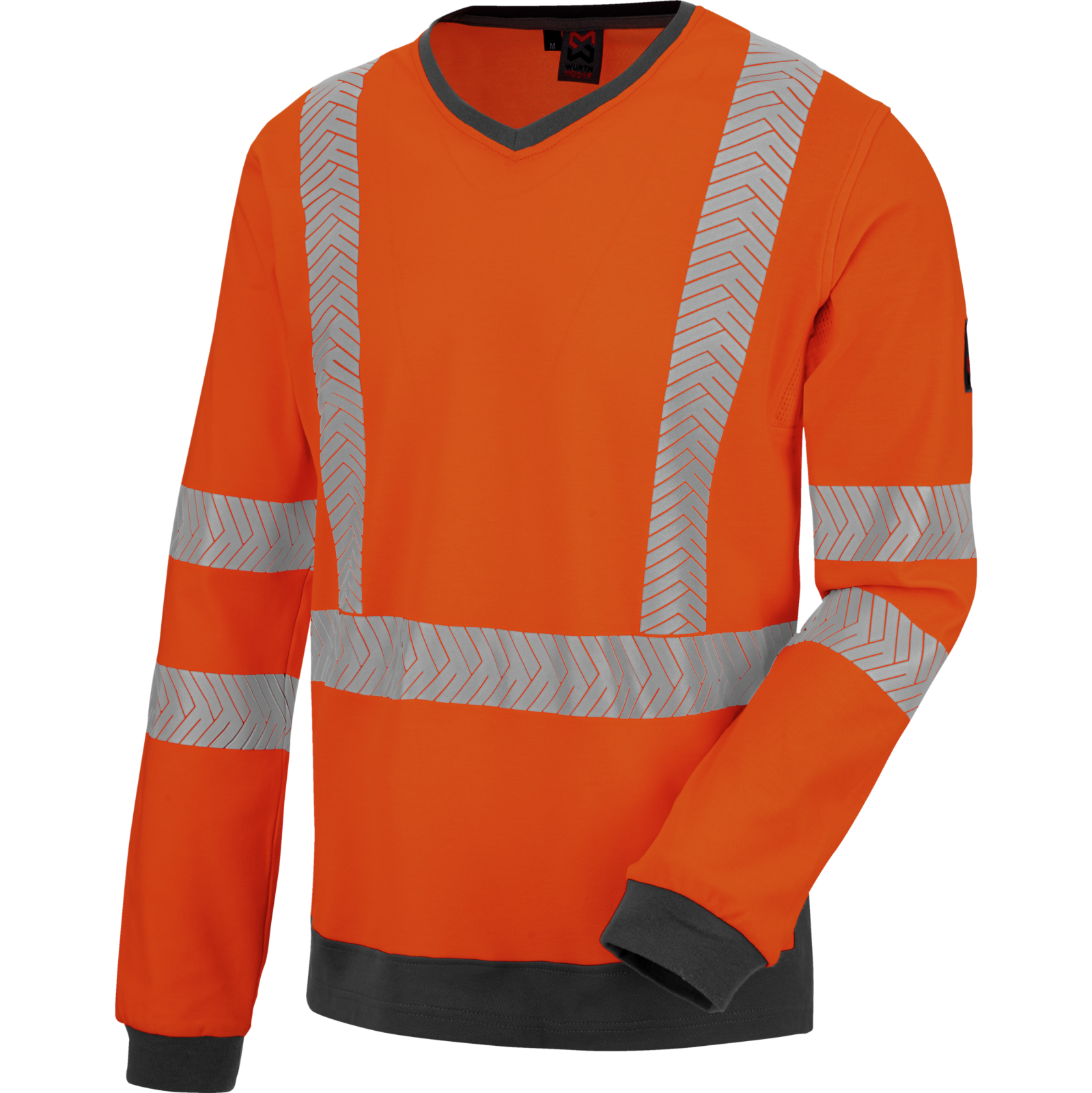 Tee-shirt de travail manches longues haute-visibilité orange fluo Würth MODYF