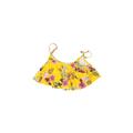 Marina West Swimsuit Top Yellow Floral Scoop Neck Swimwear - Women's Size Small