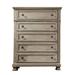 Transitional Wooden 5 Drawer Chest with Round Knob and Bun Feet, Brown