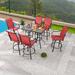 Red Barrel Studio® Square 6 - Person Bar Height Bistro Outdoor Dining Set redMetal | 24.8 W x 24.8 D in | Wayfair 797236A42A2E47B1A10098097E8DA486