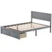 Red Barrel Studio® Full Size Platform Bed w/ Drawer White Wood in Gray, Size 36.2 H x 57.6 W x 76.0 D in | Wayfair 8D163A326FB844BE81D2138765ADF931