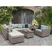 Lark Manor™ Amjad 8 Piece Rattan Seating Group w/ Sunbrella Cushions Synthetic Wicker/All - Weather Wicker/Wicker/Rattan in Gray | Outdoor Furniture | Wayfair