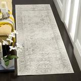 Gray 2'6" x 14' Area Rug - Ophelia & Co. Nuss Oriental Machine Made Power Loom Ivory/Sliver Indoor Area Rug Polypropylene | Wayfair