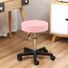 Inbox Zero Round Rolling PU Leather Height Adjustable Lab Stool Manufactured Wood/Metal in Pink | 22.8 H x 20.5 W x 14 D in | Wayfair