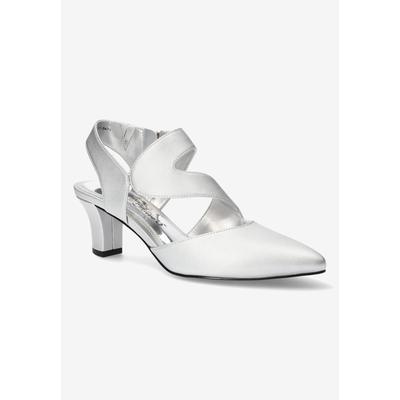 Women's Venue Pumps by Easy Street in Silver Satin (Size 9 1/2 M)