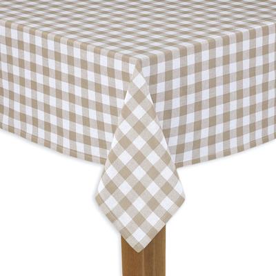 BUFFALO CHECK TABLECLOTHS by LINTEX LINENS in Sand (Size 70" ROUND)