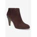 Extra Wide Width Women's Brennan Bootie by Bella Vita in Brown Suede Leather (Size 11 WW)