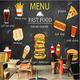 MUMUWUSG Wall Mural - 3D Print Restaurant Burger Hot Dog Bread Wallpaper Mural Self-Adhesive Non-Woven Photo Wall Art Mural Living Room Bedroom Office Murals Wallpaper 460X280Cm