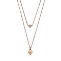 Emporio Armani Necklace for Women , Total length: 40cm/45mm+ 5cm adjustable chain Size small heart: 6x6mm Size big heart: 8x9mm Rose Gold Stainless Steel Necklace, EGS2824221