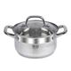 RESTO Stainless Steel Casserole with Lid - 3,5 Liters Cooking Pot - Induction Stock Pot with Lid - Casserole Dish with Tempered Glass Lid - 22cm Saucepan with Lid (⌀22, h=12 cm, 3.5 l)