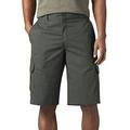 Dickies Men's Flex 13-Inch Relaxed Fit Cargo Short, Olive Green, 34