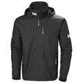 Helly Hansen Mens Crew Hooded Waterproof Jacket, 4XL, Black