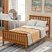 Brown Pine Wood Twin Platform Bed