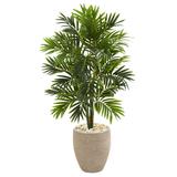 4' Areca Artificial Palm Tree in Sand Colored Planter - h: 4 ft. w: 26 in. d: 26 in