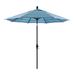 California Umbrella 9' Rd. Aluminum Patio Umbrella, Deluxe Crank Lift with Collar Tilt, Black Frame Finish, Sunbrella Fabric