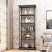 Williston Forge Dierdre 84.75" H x 34" W Etagere Bookcase in Orange/Gray | 84.75 H x 34 W x 15.5 D in | Wayfair 286C37AC58F04900A48C62A5D46BE705