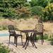 Canora Grey Bistro Set Cast Aluminum Balcony Furniture 3 Piece Metal in Brown | Outdoor Furniture | Wayfair 317EA836A696463093295923AC2ADB97