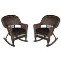 Red Barrel Studio® Raenesha Wicker Outdoor Rocking Chair in Black | 36 H x 33.5 W x 28.25 D in | Wayfair THPS2860 37979863