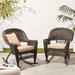 Red Barrel Studio® Raenesha Wicker Outdoor Rocking Chair in Black | 36 H x 33.5 W x 28.25 D in | Wayfair THPS2860 37979847