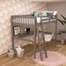 Harriet Bee Daylin High Loft Bed w/ Desk & Storage, Loft Bed Frame w/ Stairs for & Toddlers in Gray | 72.6 H x 74.75 W x 79.93 D in | Wayfair