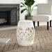 Alcott Hill® Twedt Ceramic Garden Stool Ceramic in White/Brown | 18 H x 14 W x 14 D in | Wayfair MCRW6587 45493066