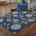 Blue/Brown 78.74 x 0.16 in Area Rug - Andover Mills™ Annice Floral Blue/Green/Ivory Indoor/Outdoor Area Rug, | 78.74 W x 0.16 D in | Wayfair