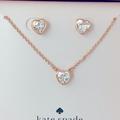 Kate Spade Jewelry | Kate Spade-Rose Gold Heart Necklace/Earrings Set | Color: Orange/Silver | Size: Os