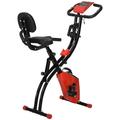 HOMCOM 2-in-1 Foldable Exercise Bike Recumbent Stationary Bike 8-Level Adjustable Magnetic Resistance with Pulse Sensor LCD Display, Red