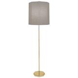 Robert Abbey Kate Brass Metal Floor Lamp w/ Smoke Gray Shade