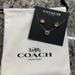 Coach Jewelry | Coach Necklace And Tea Rose Stud Earrings Set | Color: Gold | Size: Os