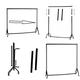 MSF Black Heavy Duty Clothes Rail Garment Rail 2Ft 3Ft 4Ft 5Ft 6Ft Long x 5ft 6Ft 7Ft 8Ft High, Extension And Centre Bar (Black (5Feet(W) x 7Feet(H))