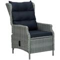 Chaise inclinable de jardin coussins R�sine tress�e Gris clair - Vidaxl