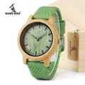 BOBO BIRD-Montre en bambou pour hommes et femmes horloge à quartz décontractée bracelet en