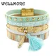 WELLMORE-Bracelet en cuir pour femmes 6 couleurs style bohème cadeau vente en gros bijoux