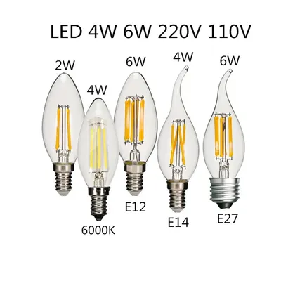 Ampoule LED à filament blanc chaud à économie d'énergie lampe résistante à 220 lumière à intensité