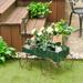 Wooden Wagon Plant Bed With Wheel for Garden Yard - 24.5" x 13.5" x 24" (L x W x H)