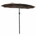 15' Twin Patio Umbrella Double-Sided Outdoor Market Umbrella without Base - 15' x 9.0' x 8' (L x W x H)