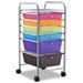6 Drawers Rolling Storage Cart Organizer - Transparent Multicolor - 14.5" x 13" x 29.5" (L x W x H)