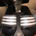 Adidas Shoes | Adidas Adilette Comfort Slides | Color: Black/Silver | Size: 5g