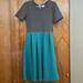 Lularoe Dresses | Lularoe Amelia Dress Size S - Gray/Teal | Color: Blue/Gray | Size: S