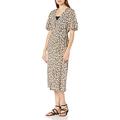 Seafolly Women's Leopard Print Short Sleeve Wrap Dress Swimwear Cover-Up, Copacabana Khaki, Large