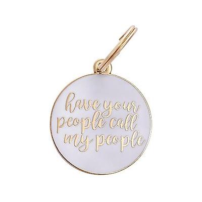 Two Tails Pet Company Personalized Have Your People Dog & Cat ID Tag, White