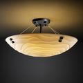 Justice Design Group Porcelina 21 Inch 3 Light Semi Flush Mount - PNA-9651-35-WAVE-MBLK-F1