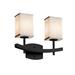 Justice Design Group Textile 15 Inch 2 Light Bath Vanity Light - FAB-8592-15-WHTE-DBRZ