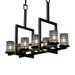 Justice Design Group Wire Glass 34 Inch 8 Light Linear Suspension Light - WGL-8718-10-GRCB-DBRZ