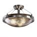 Justice Design Group Fusion 21 Inch 3 Light Semi Flush Mount - FSN-9681-35-OPAL-NCKL