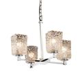 Justice Design Group Veneto Luce 21 Inch 4 Light Mini Chandelier - GLA-8420-26-CLRT-MBLK