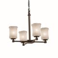 Justice Design Group Veneto Luce 21 Inch 4 Light Mini Chandelier - GLA-8420-16-WTFR-DBRZ-LED4-2800